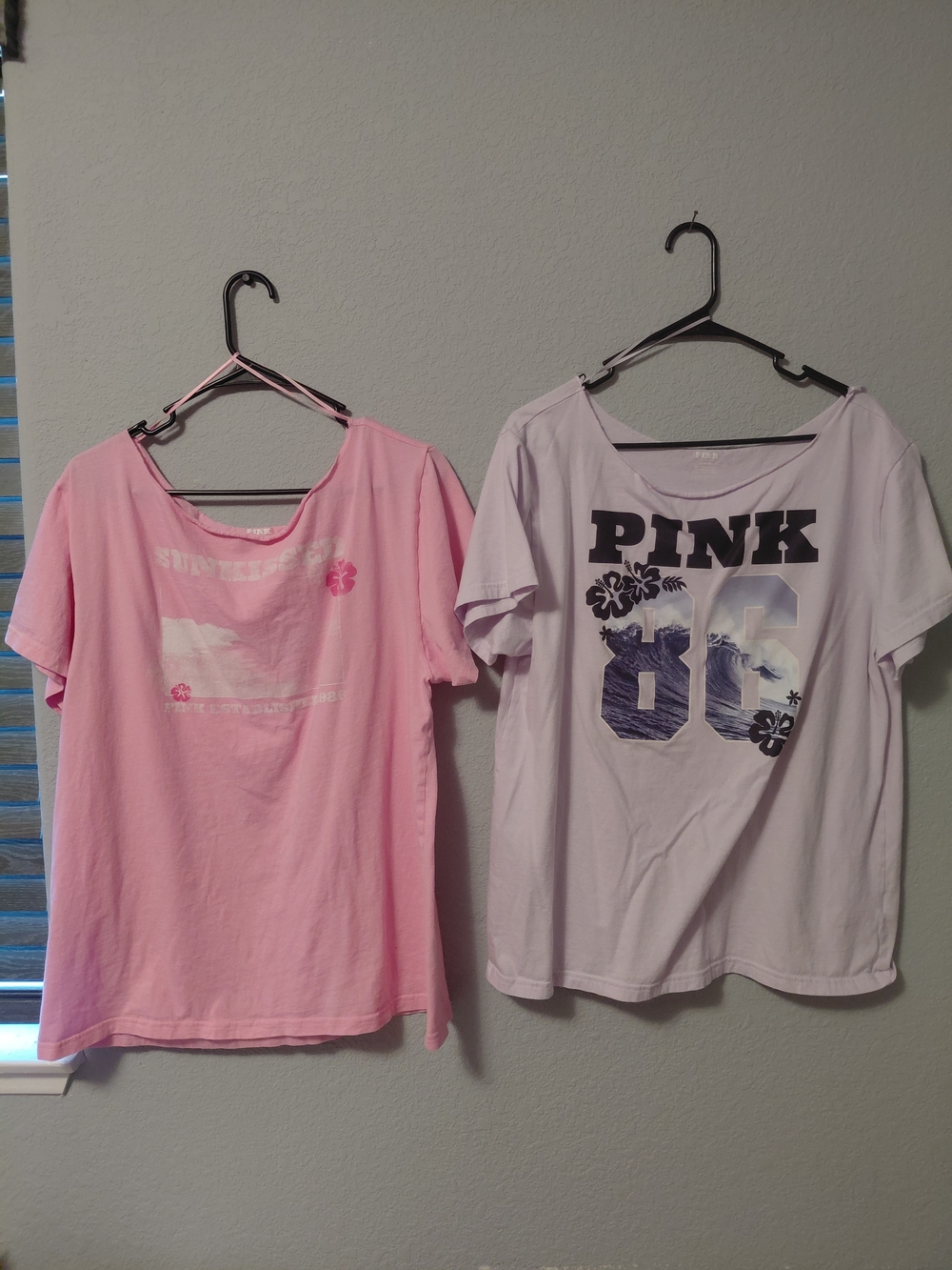 PINK Victoria's Secret Girls' Short Sleeve Tees - Light Pink & Lavender Graphic
